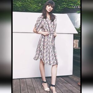 Tucker 100% SILK NYC Vibrant  Floral Midi Dress